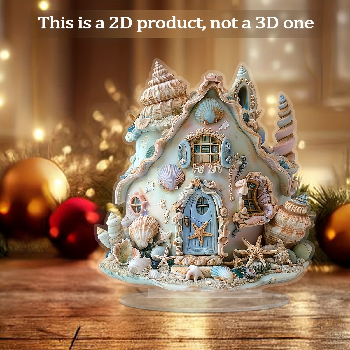 

& Starfish Decor Stand - Display Plaque For And Office Desk, Christmas