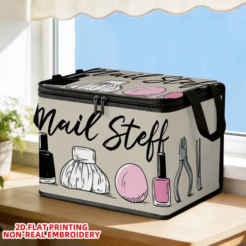 item picture 1pc large capacity oxford cloth storage basket with lid rectangular hamper suitable for nail care tools clothes bathroom bedroom organization space saving shelf bin for studio apartment multi use 2d flat