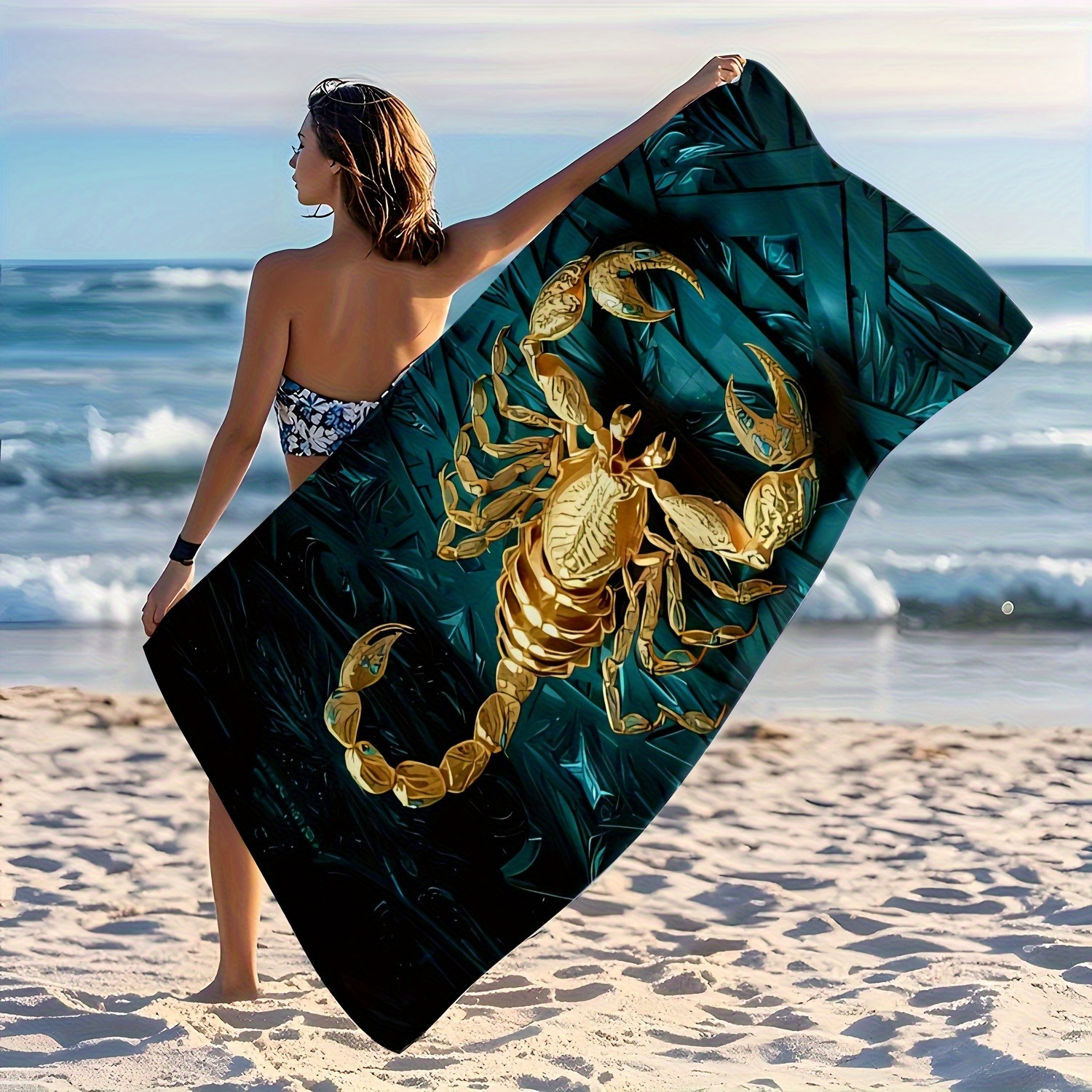 Golden Scorpion Beach Towel Large Quick-drying Comfortable Towel_voghion.com