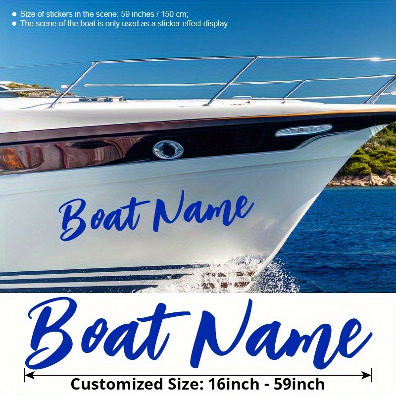 Custom Boat Name Sticker, Handwritten Reflective Vinyl Decal