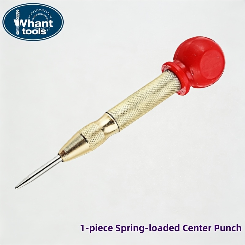 TEMU Metal Automatic Punch| Adjustable Impact Spring-loaded Punch Tool For Drilling Positioning, Chrome Vanadium, Compatible With Drill