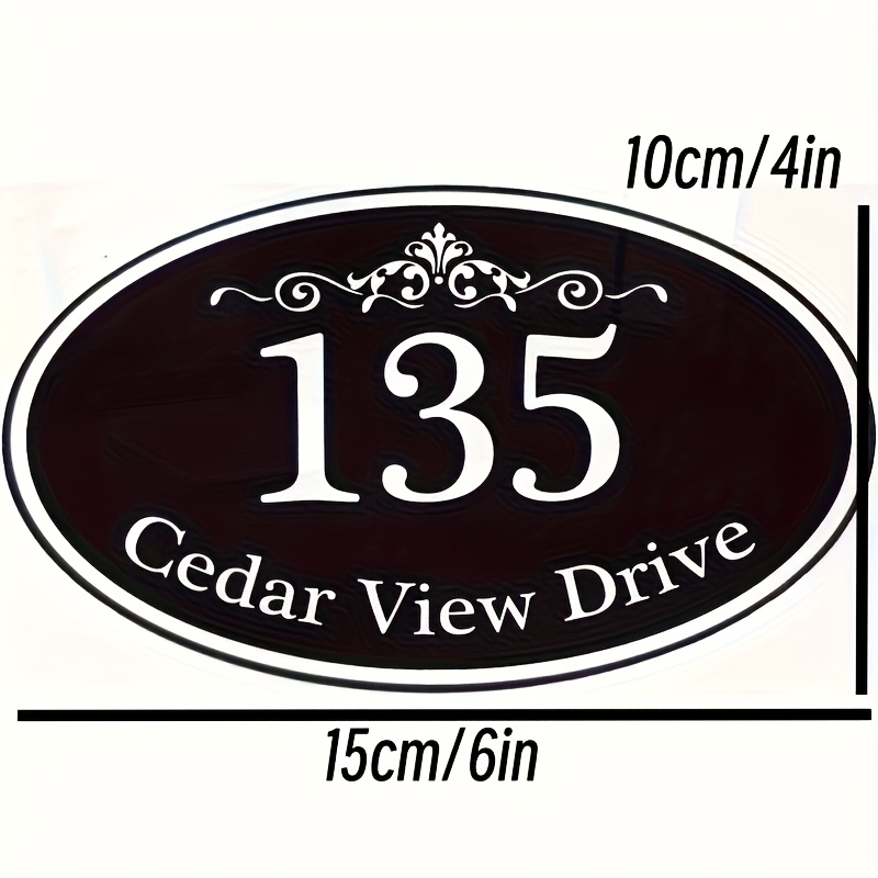 TEMU Personalized House Number Plates - Custom Address Signs With Uv-coated Acrylic, Wall-mounted Suitable For , Apartments, Offices & Hotels, /-up