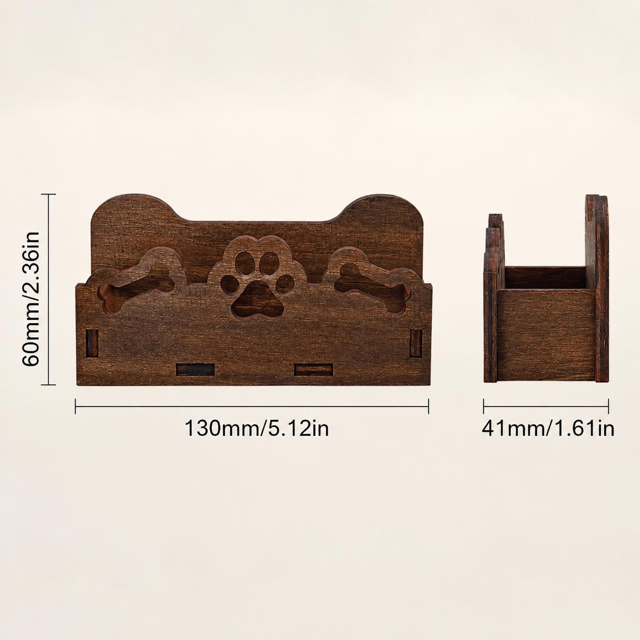 TEMU Wooden Business Card And Menu Holder, Reception Desk, Restaurant, Office Name Card And Note Storage Base, Hollow-out Wooden Organizer Rack