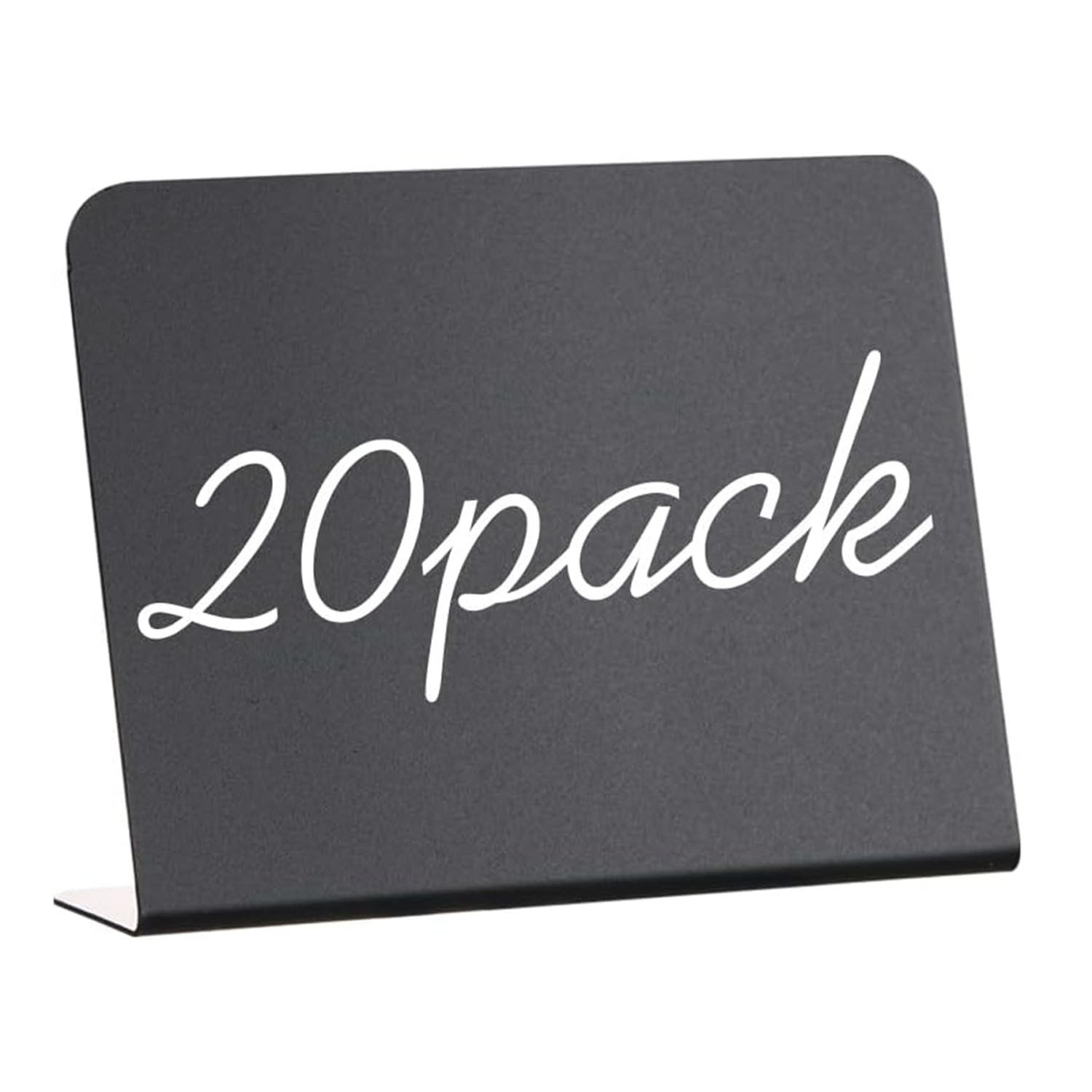 Image of 20pcs L-shaped Mini Chalkboard Signs Acrylic Chalkboard Buffet Tags Small Black Food Display Stands For Message Board Signs, Weddings, Tents, Birthday Parties
