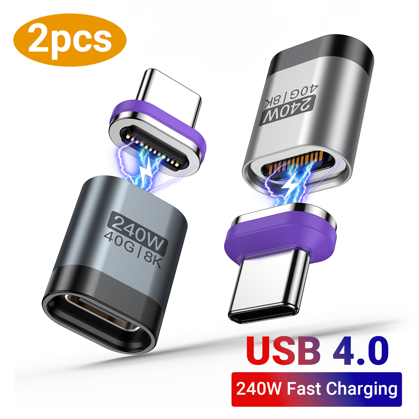 E-shop Magnetischer USB-C-Anschluss – Schutz vor Portbeschädigung, unterstützt 8K-Display & Schnellladen, leicht abnehmbarer Adapter für MacBook, iPad,