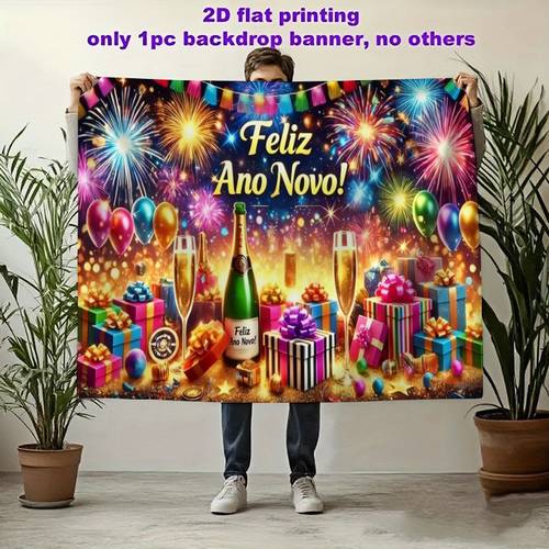 item picture 2d flat 2d flat 2d flat 2d flat 2d flat 1pc portuguese new year party banner portuguese ano backdrop with balloons confetti decoration for weddings birthdays photo booths