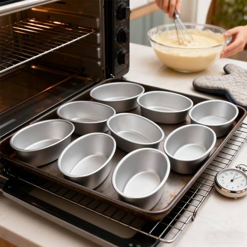 5pcs aluminum small oval cake baking pan anodized non release suitable for cheesecake toast desserts birthday kitchesupplies cake bread mold diy mold outdoor baking