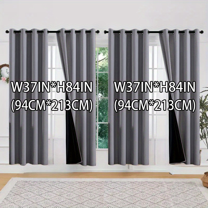 TEMU 4pcs, Rideaux occultants et d'isolation thermique, Rideaux 100% occultants, Assombrissent , Rideaux en polyester, de suspension à œillets