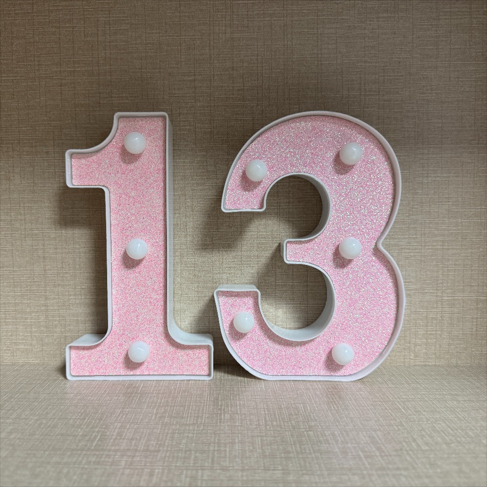 TEMU 16cm Marquee Light Up , 16, 18 Warm White Led Number Sign, 13th, 15th, 18th, Birthday Decorations For , Birthday Party Backdrop Decor