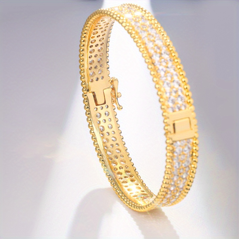 Golden Plated 925 Silver Bracelet with Moissanite - Gift Set