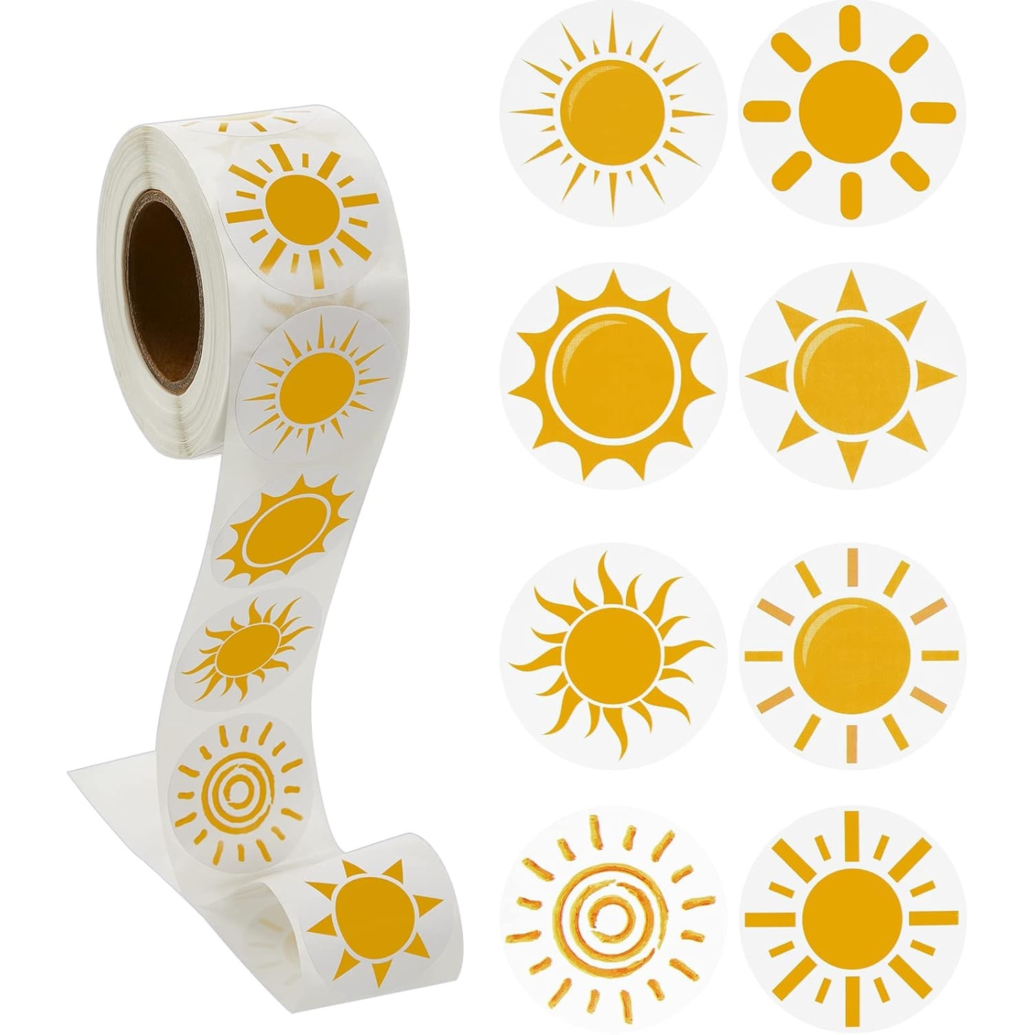 TEMU 500pcs First Trip Around The Sun Stickers Sunshine Birthday Party Favor Stickers Cute Self Adhesive Labels For Baby Shower Party