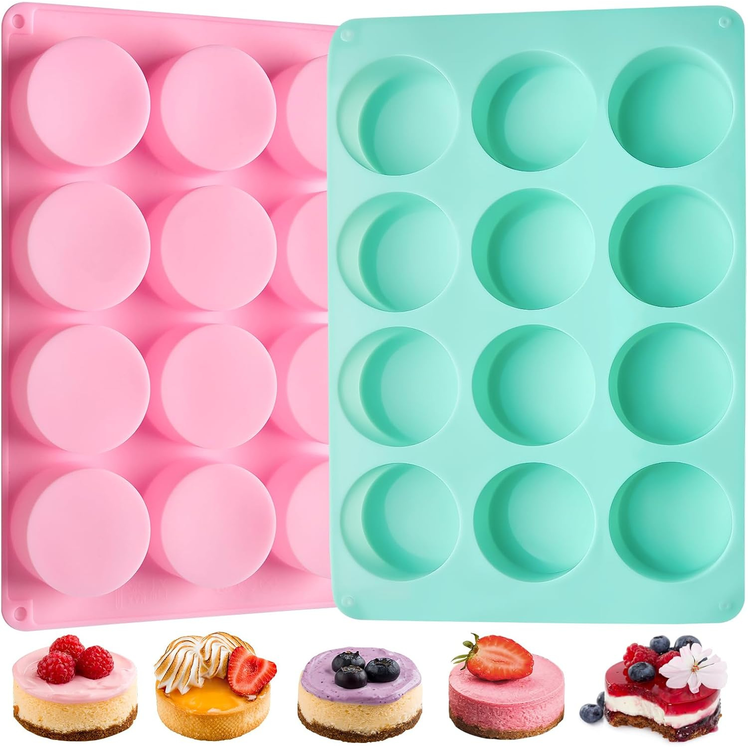 

Silicone Mold For 12 Chocolate-covered , Mini Cakes, , And Valentine's Day Treats, As Well As Snacks For New Year Parties.