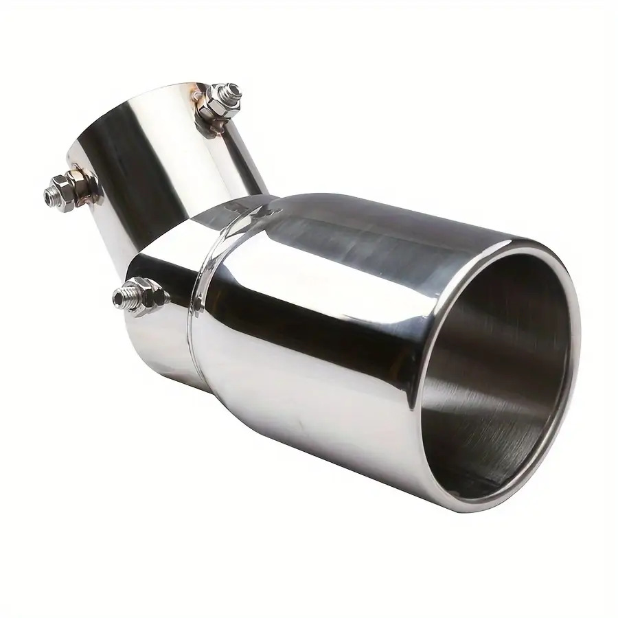 TEMU Stainless Steel Downward Curved Exhaust Pipe With Multi-directional Adjustable Tailpipe Nozzle And Decorative Cover- Car Modification Tailpipe