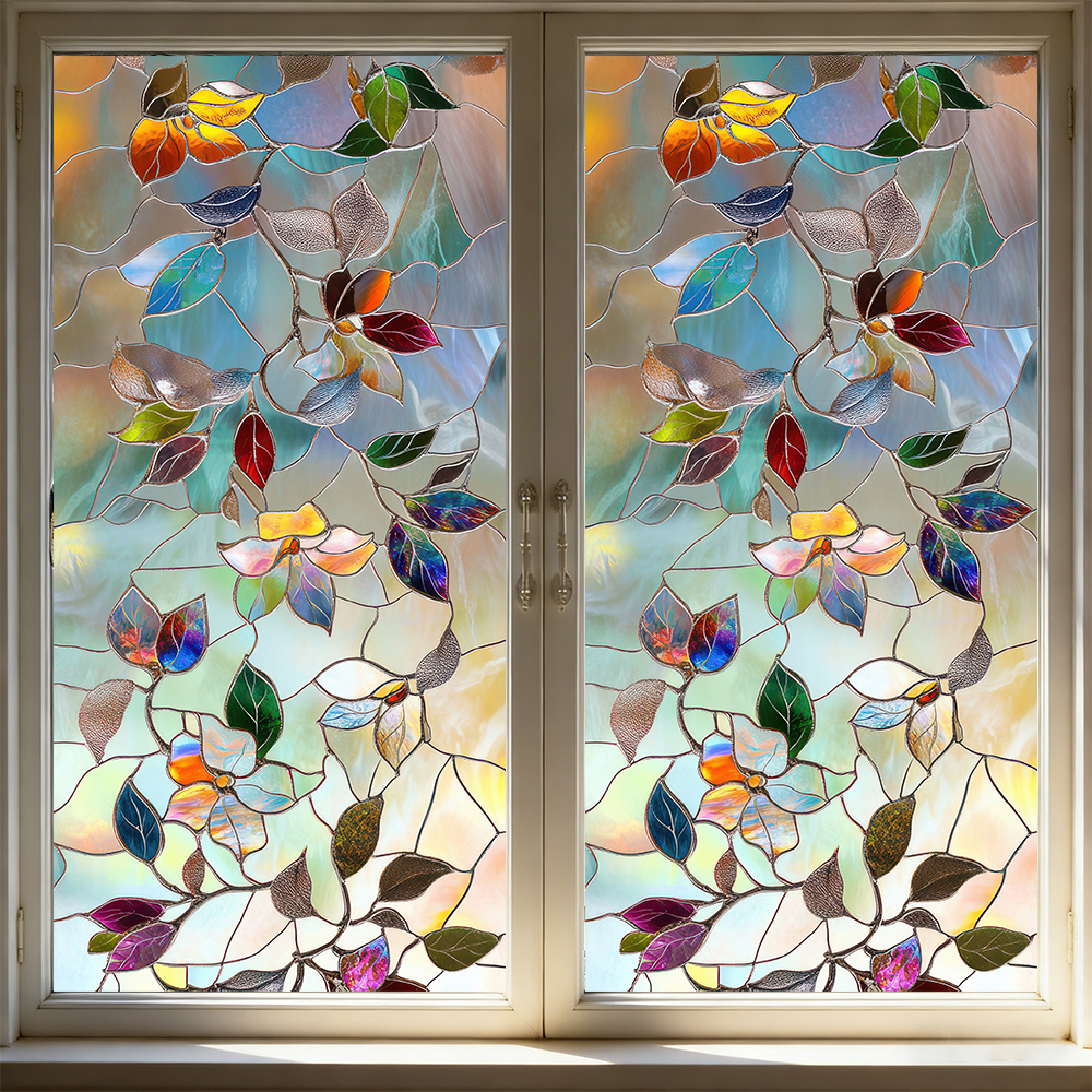 TEMU 2d Flat, Static Glass Sticker 45x100cm 17.71x39.37in No Glue Static Cling Reusable Window Film For Living Room Restaurant Renovation Decorative