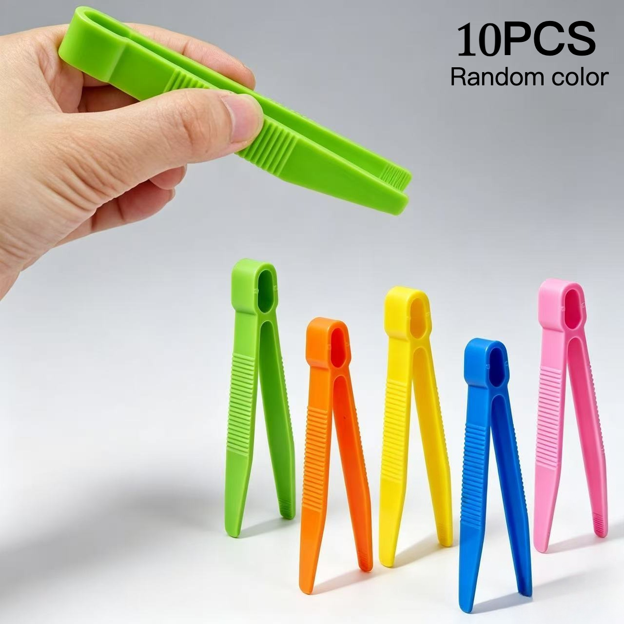 TEMU Pinzas en 10 colores aleatorios - Entrenamiento de habilidades motoras finas, pinzas de plástico no , adecuadas para manipular objetos pequeños,
