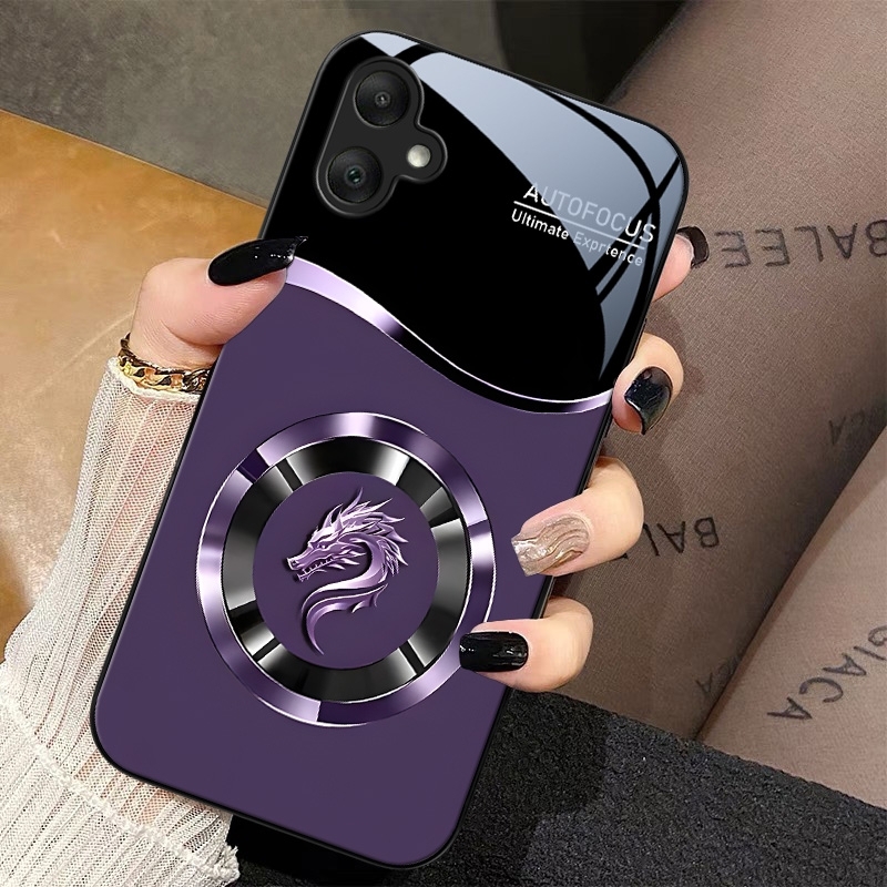 TEMU Tempered Glass Phone Case For Galaxy A06, Featuring A With Text And Illustrations , Fully Protective, Anti-drop, And Watercolor Graffiti Style.