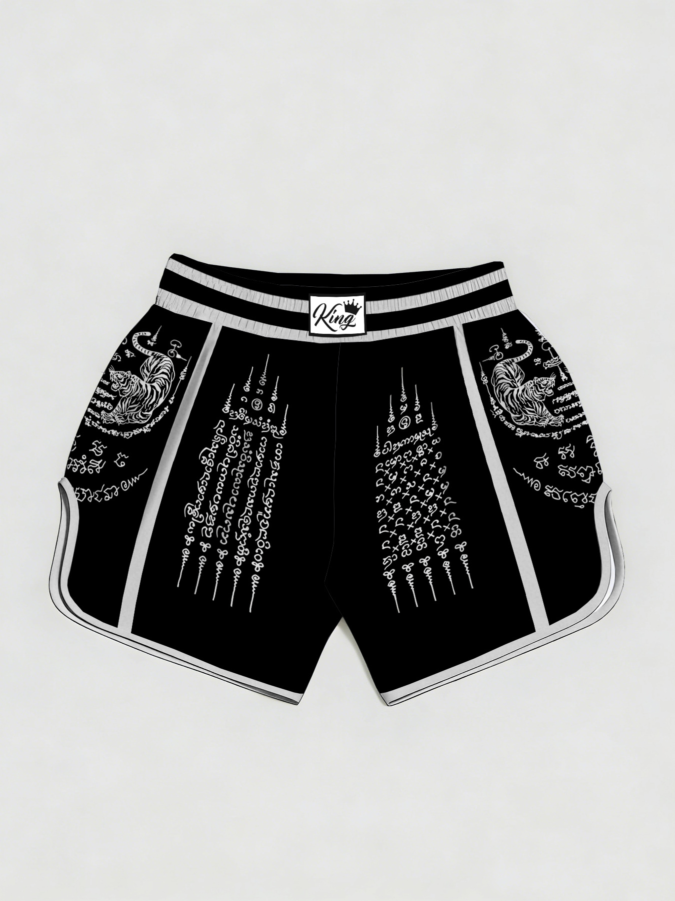 mens fashion muay thai training shorts quick dry lightweight comfortable   shorts with animal character print