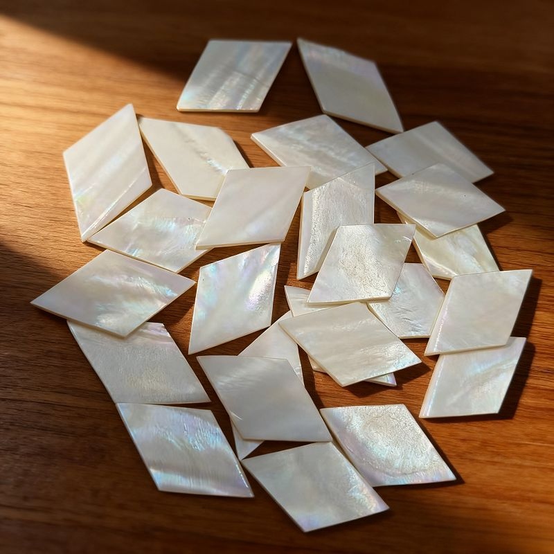 TEMU 25pcs Of Mother-of-pearl Mosaic Tiles, Natural Shell Tiles, Mosaic Pieces, Suitable For Home Decor Crafts, Displaying Various Artistic Shapes