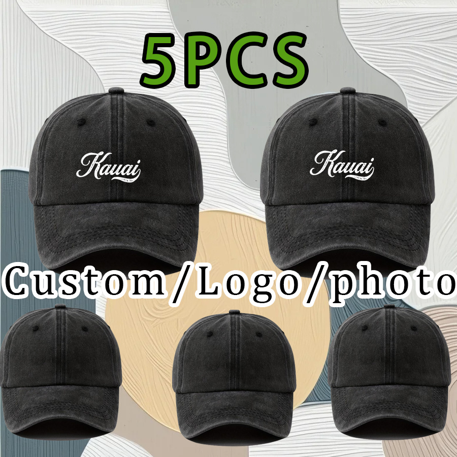 5 Customizable DIY Printed Washable Baseball Caps