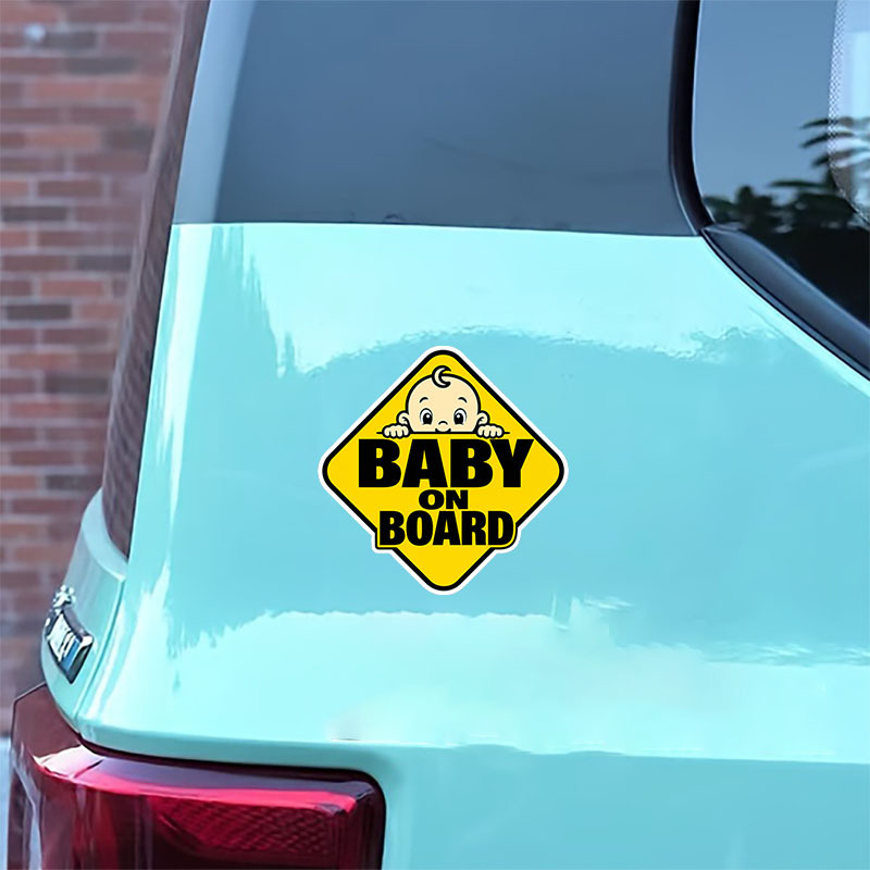 13.97 cm Yellow Warning Triangle Car Sticker