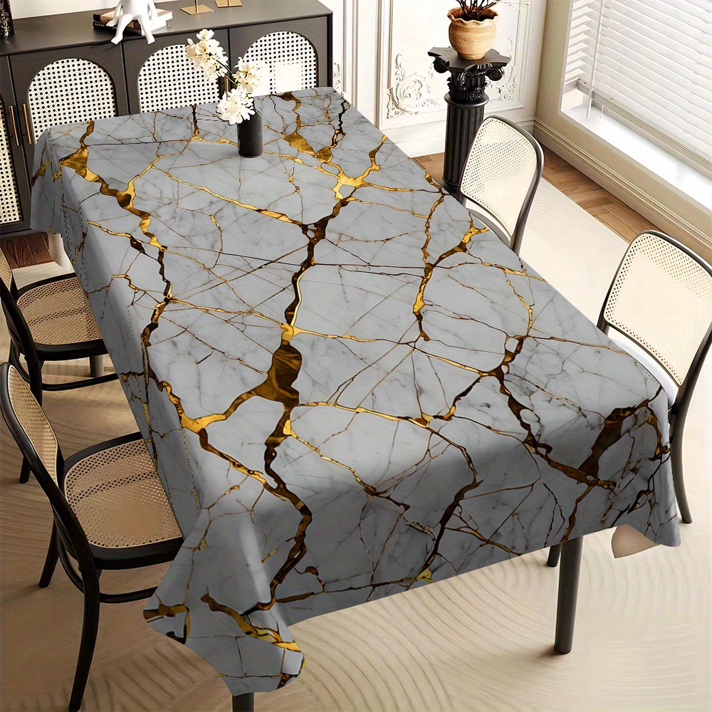 

Sophisticated Decor, Elegant Grey & Rectangular Tablecloth - Stain-resistant, Absorbent, Wrinkle-free Polyester Cover For Home, Kitchen, Dining Room, Parties, Indoor/outdoor Decor