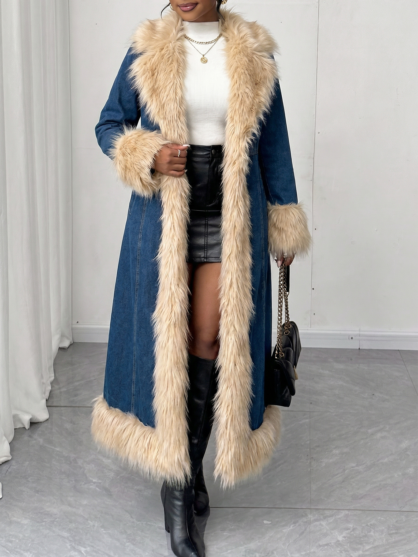 long jean jackets sold on Temu United States