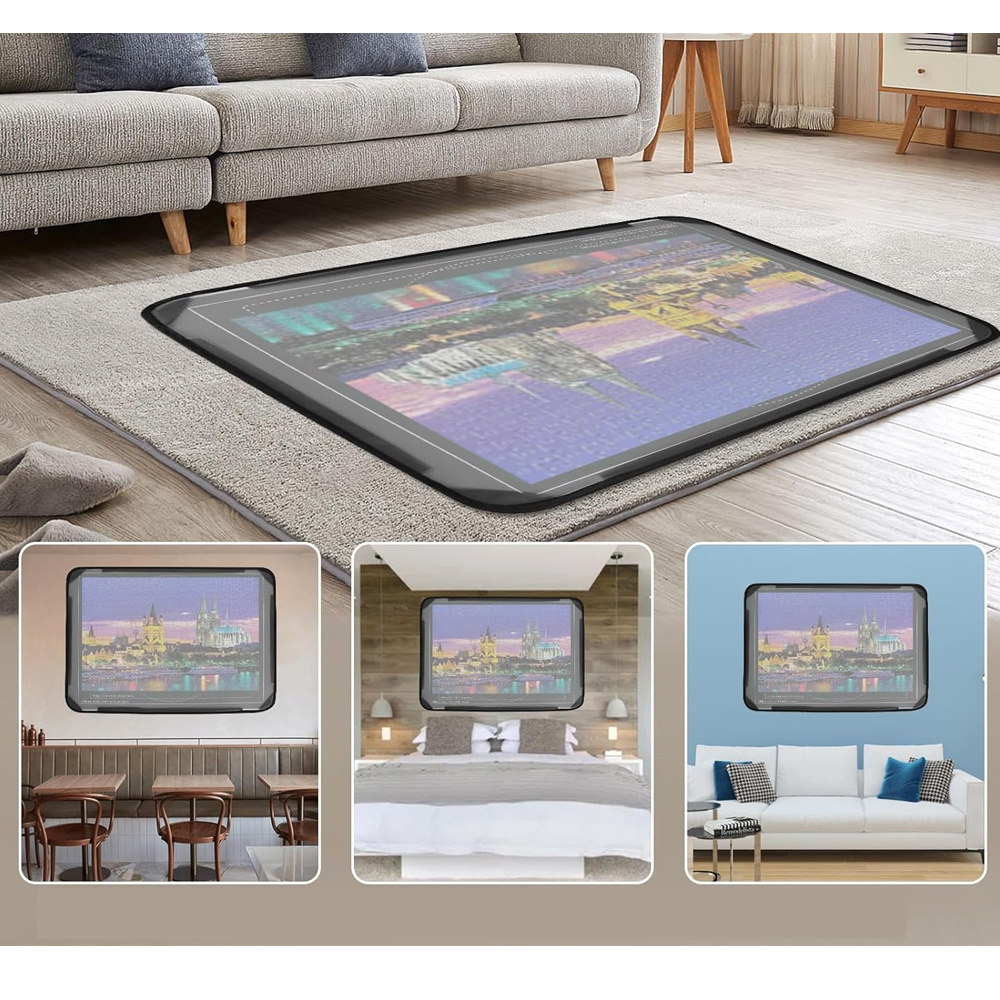 56 X 81 Cm Felt Puzzle Board With Transparent Cover And 6 Sorting Trays For 1000 Puzzle Pieces Ideal Gift