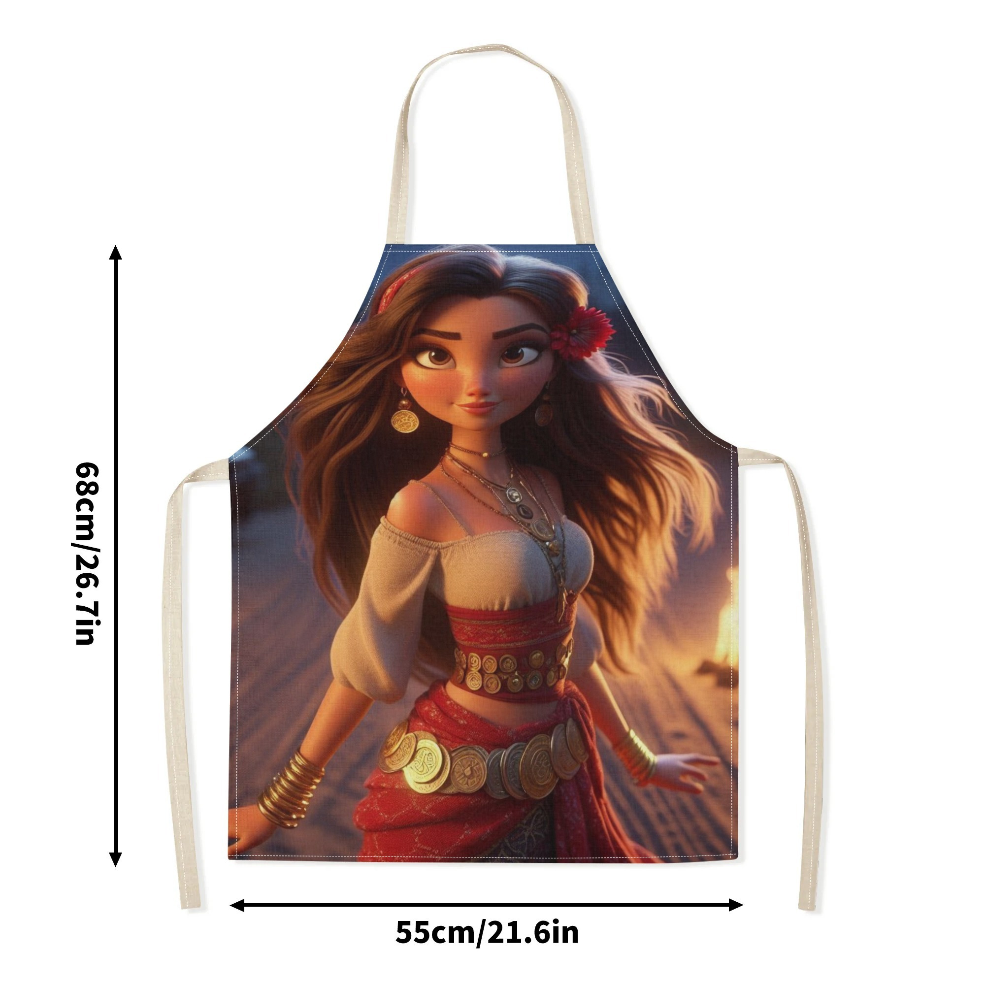 disney   cartoon waterproof apron - vibrant,   polyester with floral pattern | ideal for hotels, supermarkets, restaurants, fruit shops, milk tea stands & home use details 7