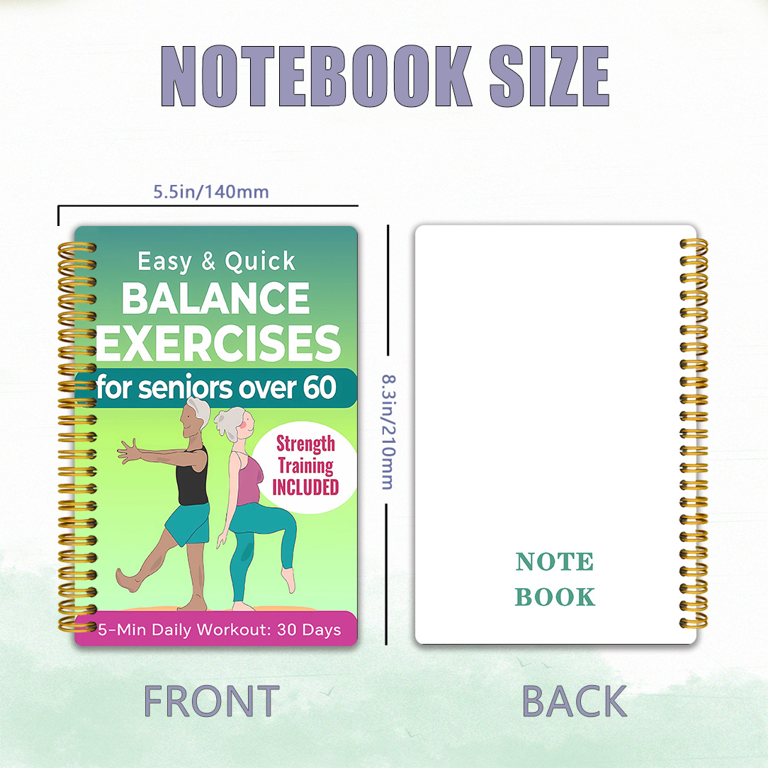 A Concise 5-Minute Exercise Routine Aimed at Improving Balance for Seniors: a Visual Manual to Boost Stability And Alleviate The Fear of Falling, Along with a 30-Day Quick Workout Program to Regain Confidence! Senior Fitness, 13.97X21.08 cm