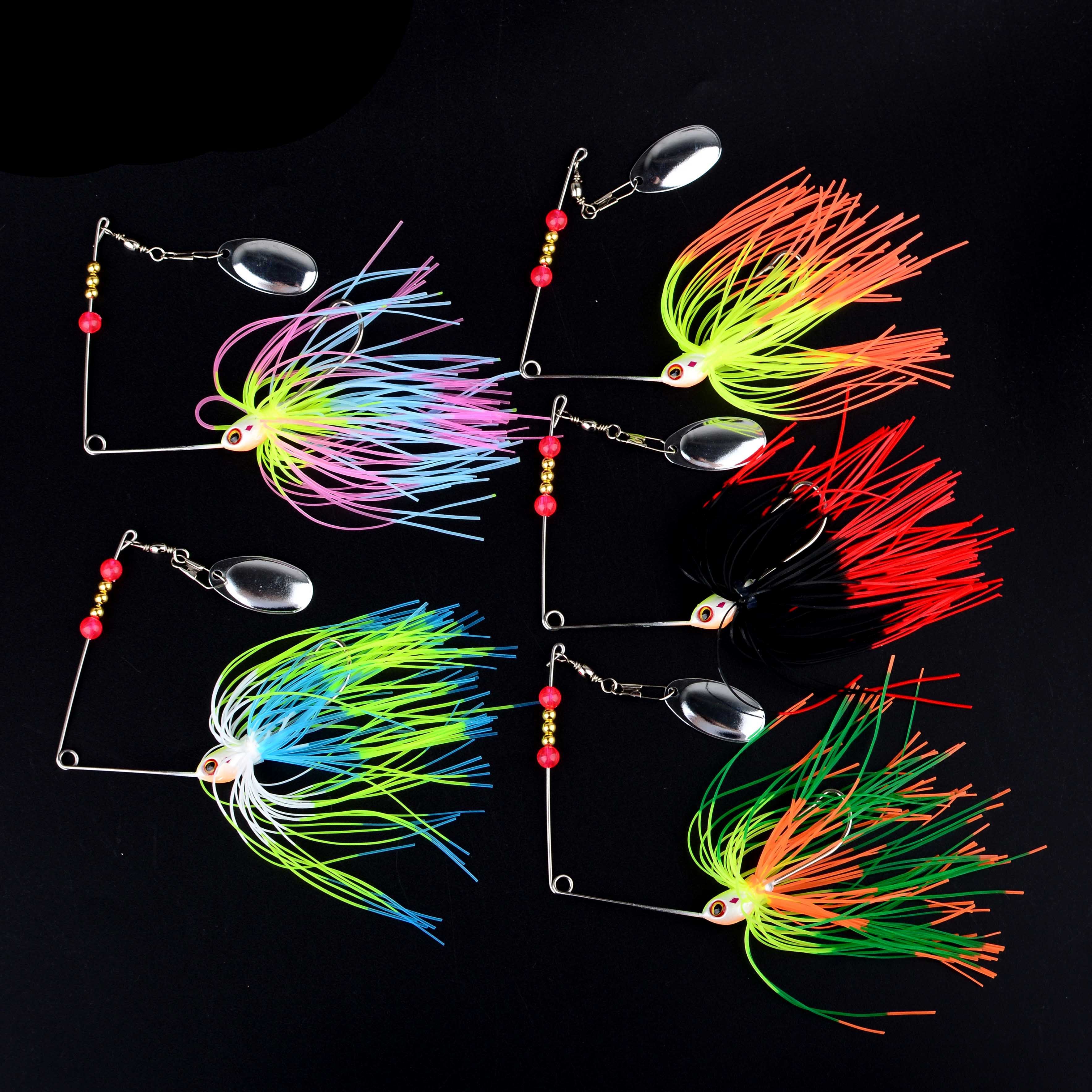 TEMU 5 pezzi Spinnerbait Esche da Pesca Spinner Bait Spinner Swimbait Amo JIG Kit per Attrezzatura da Pesca al