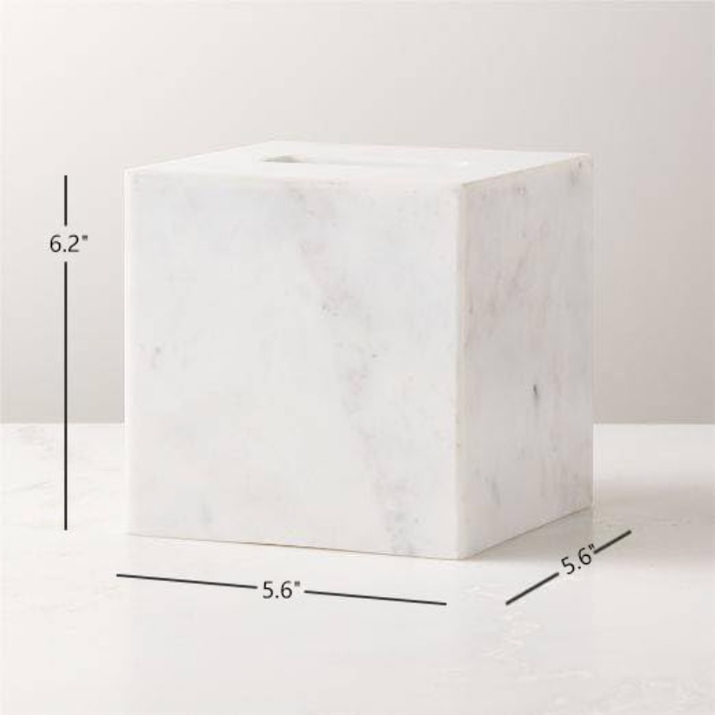 1pc extra large tissue box holder with   - heavy-duty natural marble construction, removable lid & acrylic base - modern bathroom, living room, office decor - luxury napkin dispenser for marble countertops - easy-  (5.6” wide square base) - elegant   tissue dispenser for bathroom, bedroom, or toilet - durable & sophisticated design, tissue holder bathroom Product details 1