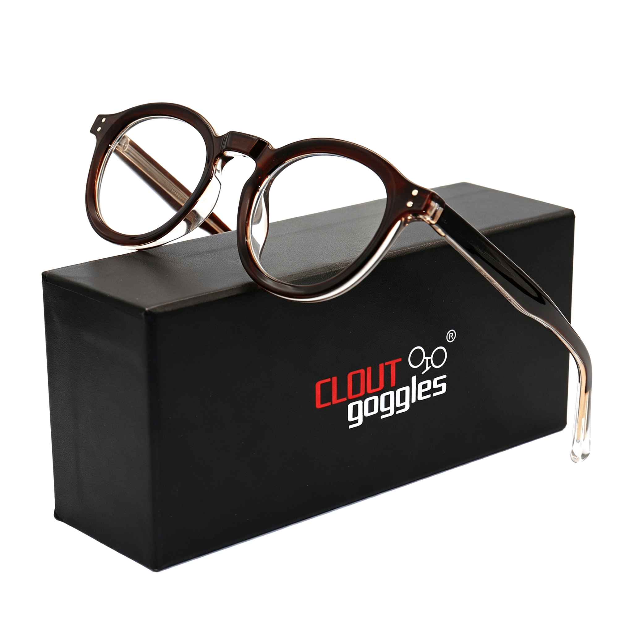 Men Women Color Trendy Eyeglasses, Retro Classic Daily Casual Spectacles, Tr90 Comfortable Round Frame Glasses