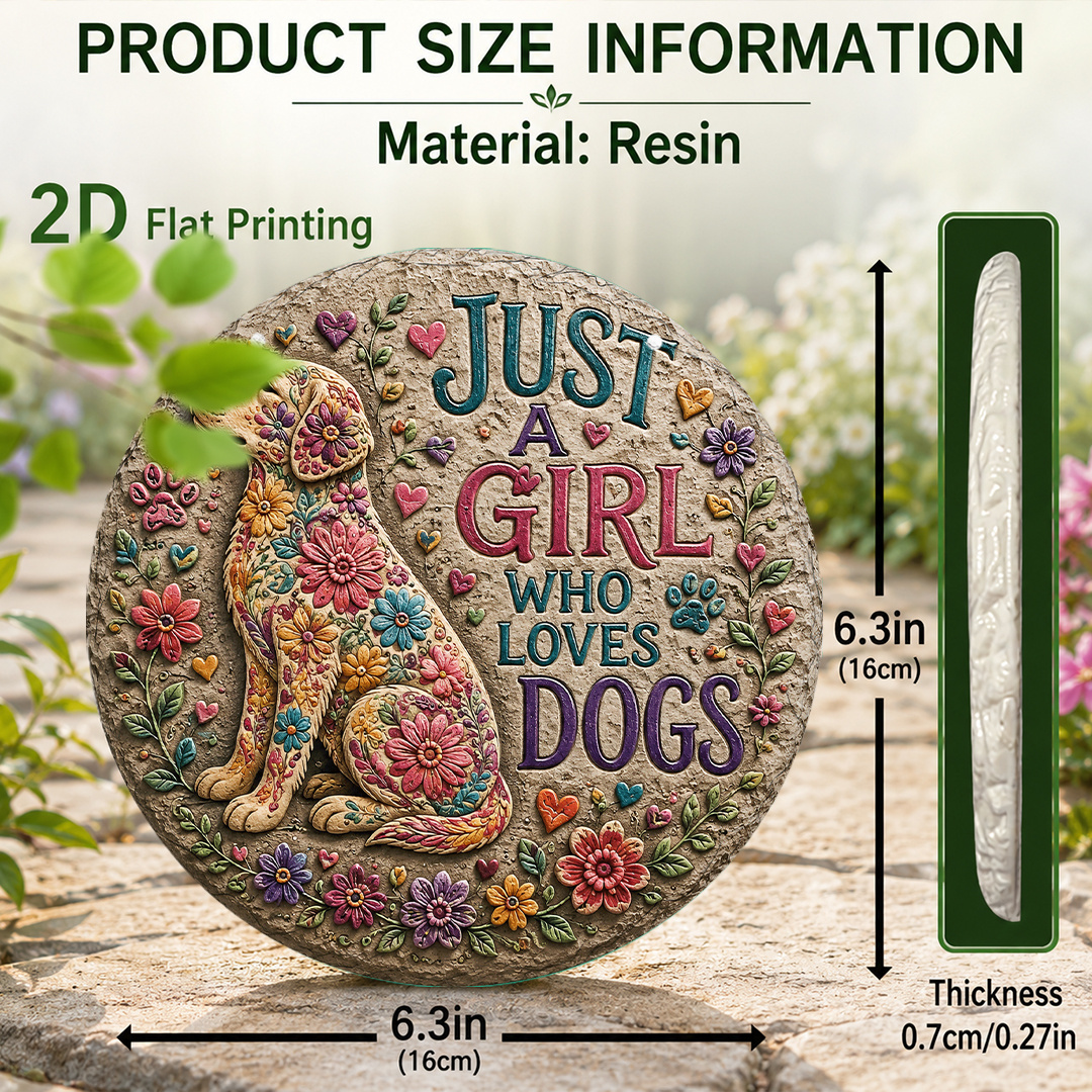 TEMU 1pc, Floral Dog Quote Stepping Stone, Souvenir Garden Stone (6x6 Inches), Resin Stepping Stone, Pet-themed Gift, Outdoor Gift, Garden Gift,