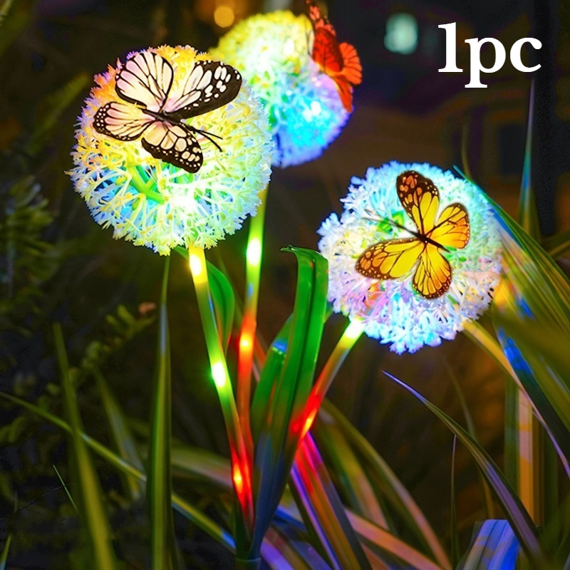 E-shop 1er-Pack Solar-LED-Lichterkette mit Löwenzahnsimulations-Design, dekorative Lichter für Hof Garten, Bodeneinsteckschlitz-Lichter für
