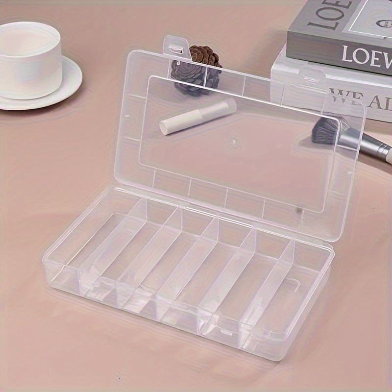 6-compartment acrylic storage box with lid - dustproof, space-saving, clear display, modern   design for cosmetics, makeup brushes, and small items, makeup organizer storage,   design, transparent compartments Product details 4