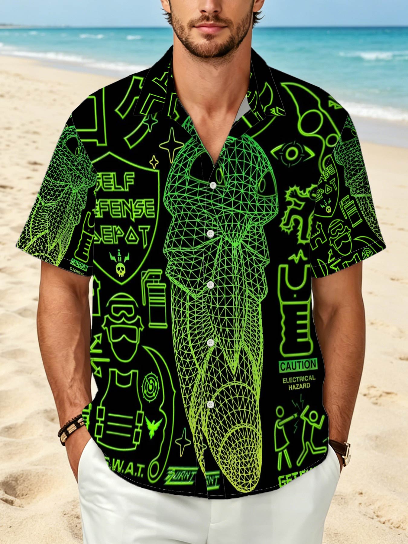 neon shirts for men sold on Temu Canada