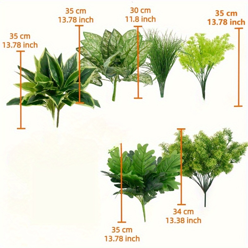 Image of 10pcs Synthetic Flowers For Home Decor, Suitable For Outdoor Use. Uv-resistant, Lifelike Artificial Green Plant Stems At Will. Perfect For Indoor And Outdoor Spaces, Ideal For Home And Porch Decor