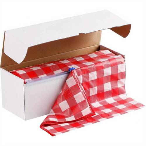 54 inch x 100 plastic tablecloth with cutting box red checkered disposable tablecloth roll plastic tablecloth suitable for parties weddings birthdays anniversaries thanksgiving christmas
