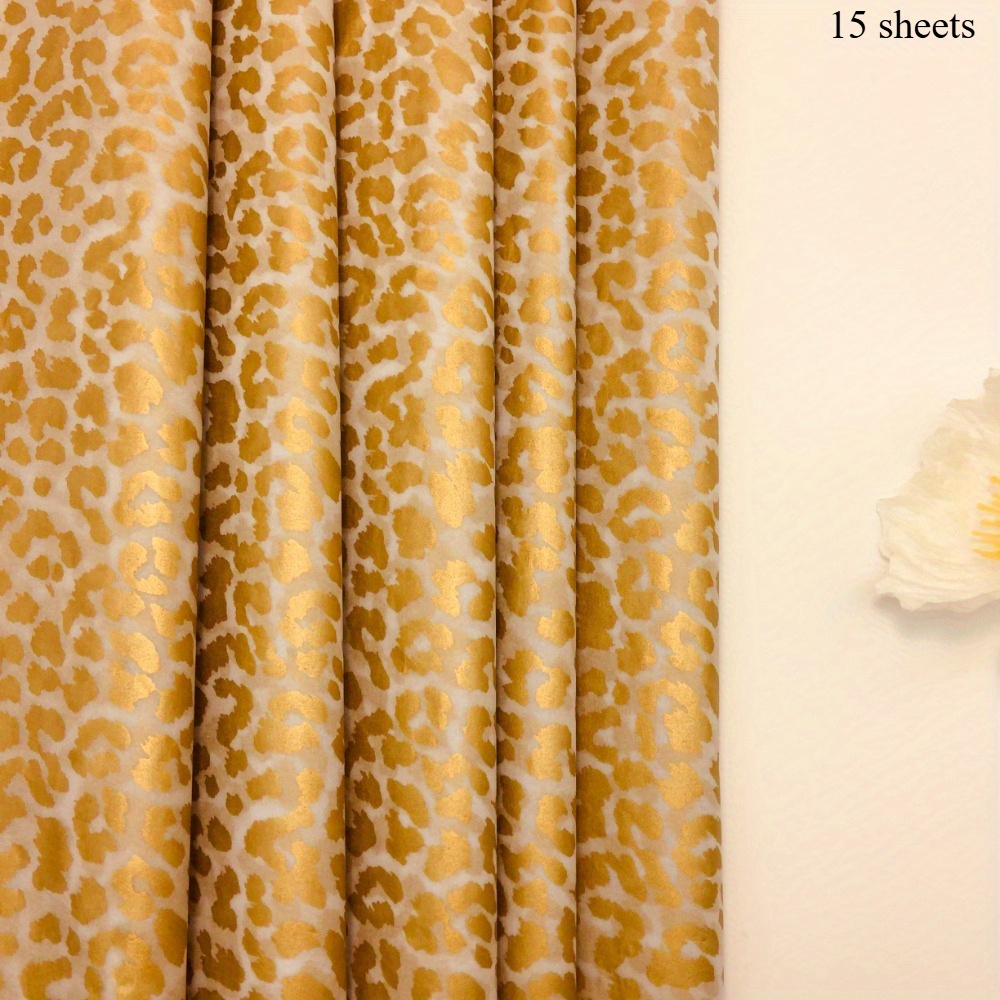15/ Print Wrapping Paper - /polymer Coated Sheets Suitable For Birthday, Christmas, Party Gift Wrap, Box & Filler - Luxury Leopard Spot Dec Tissue (15 Or )