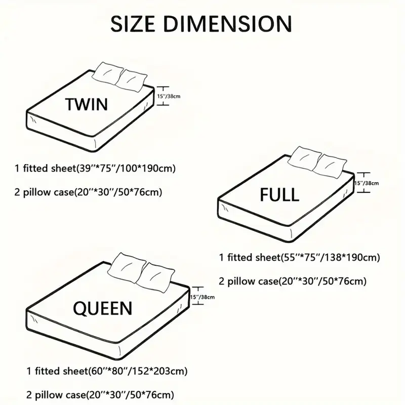 3pcs king queen couple printed bed fitted sheet set for bedroomdormitory and decorationking and queen pattern bedding set1 fitted sheet 2 pillowcases without core Product details 2