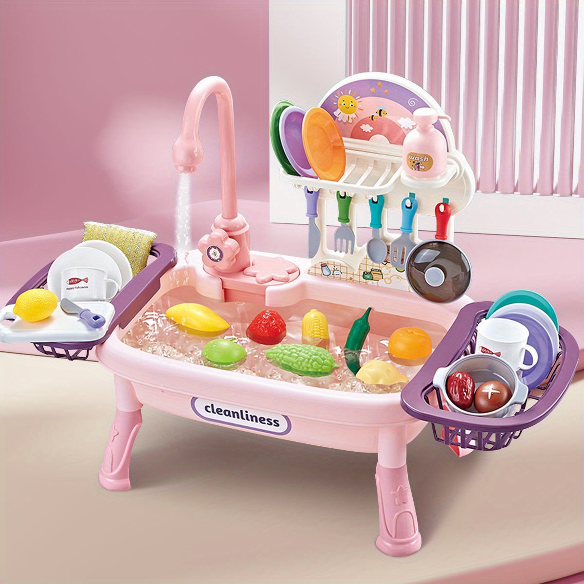 play sink with running automatic cycle system interactive