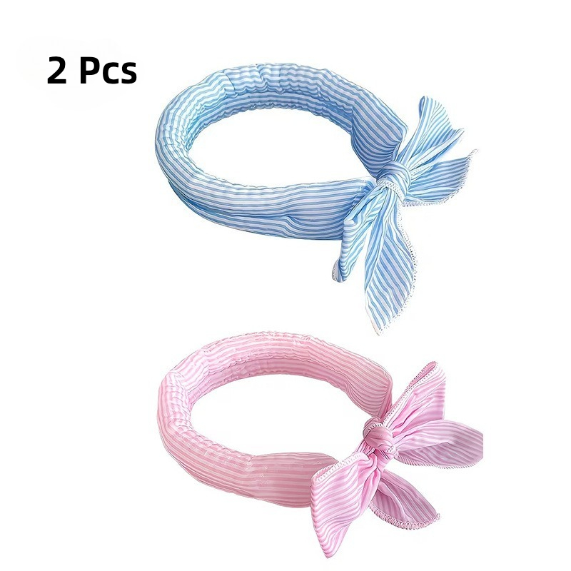 TEMU 2pcs Summer Pet Cooling Bandana, Breathable Ice Collar, Prevention Neck Wrap, Outdoor Assorted Prints, Mixed Colors