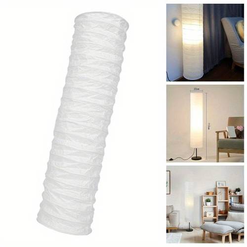 traditional japanese floor shade cylindrical drum lamp with minimalist lighting decor for living room bedroom office no electricity needed lightweight bedroom ambiance natural texture