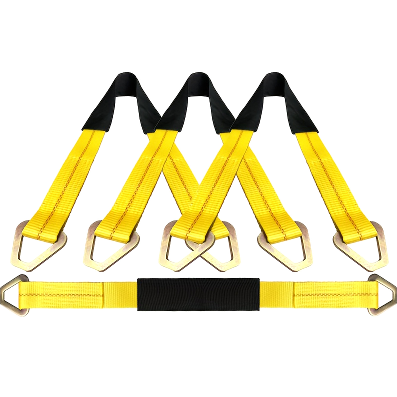 TEMU 4-. 84cm X 5. 08cm Axle Tie Down Straps With Protective Sleeves And D Rings, Heavy Duty Car Axle Straps 2721. 55 Kg. Capacity 10000 Breaking