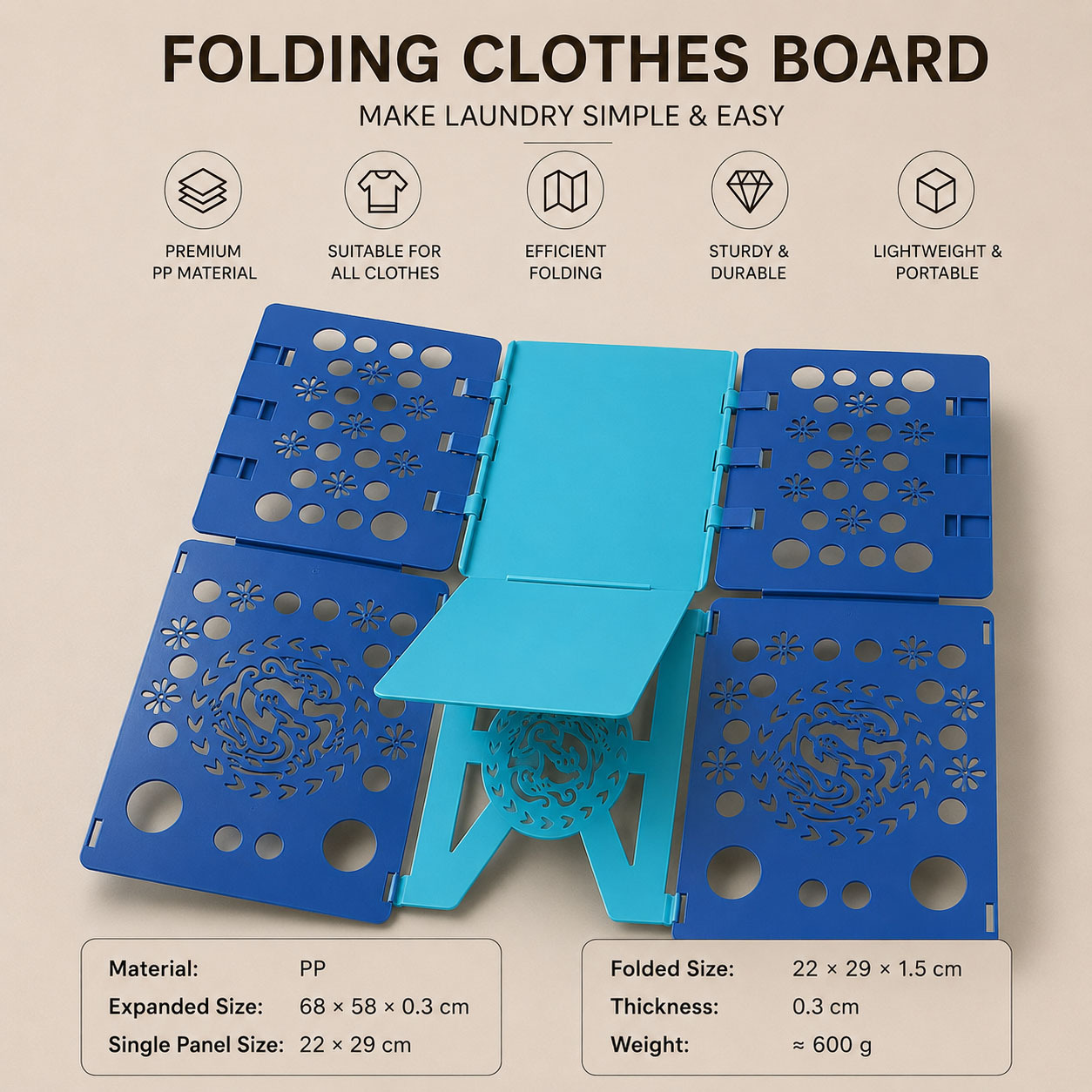 Image of 1pc Multifunctional Clothes Folding Board, Quick Shirt Folding Organizer, Durable Resin Laundry Folding Tool For Home And Travel Use, Mounted Closet Systems