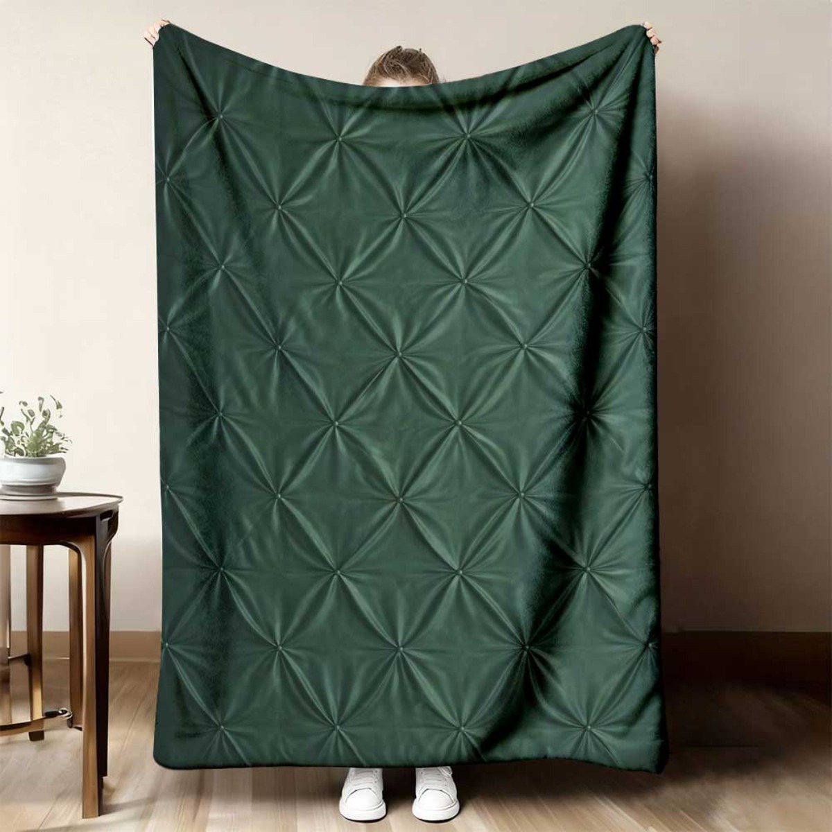 TEMU Button-tufted Leatherluxury Flannel Fleece Blanket | Lightweight Plush Extra Large | With Strong Wrapping | Bed Blanket | Perfect For Outdoor
