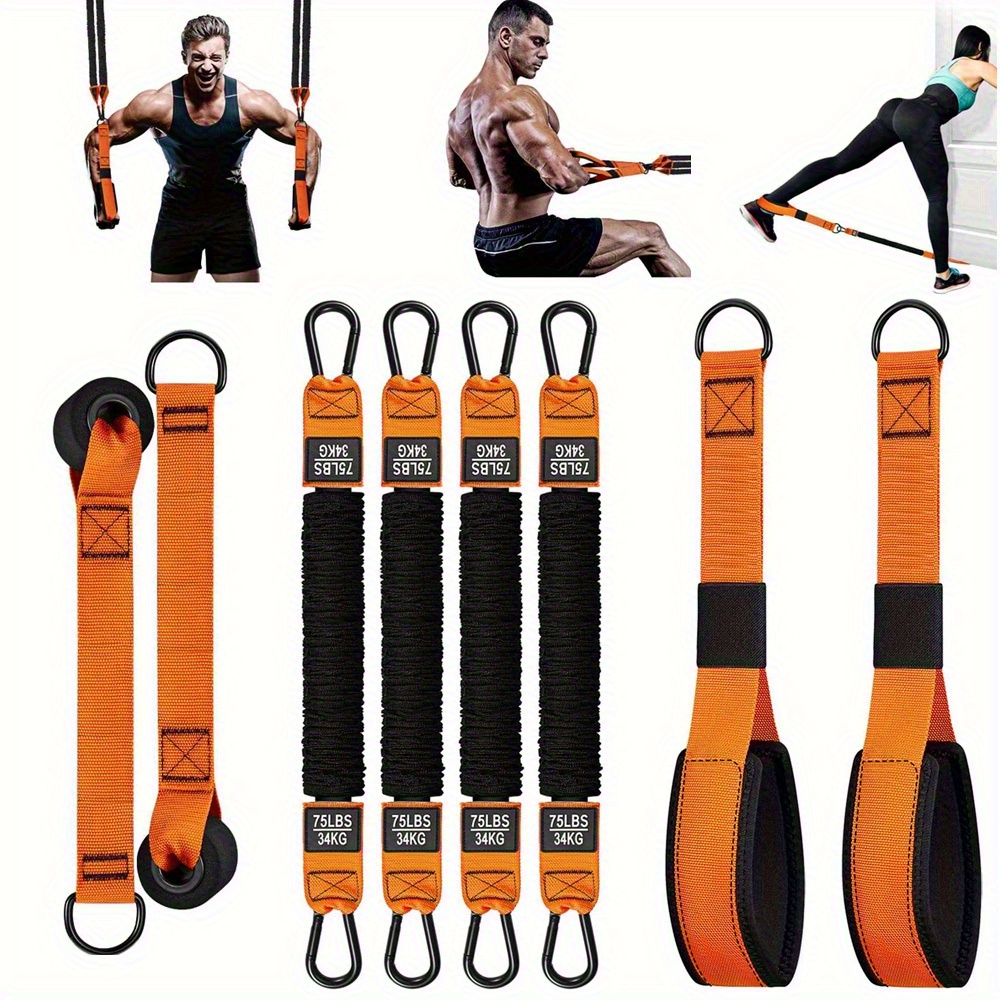 8 odpornih trakov za vadbo, vadbeni trakovi z ročaji, za vrata, dodatki za triceps za potiskanje, vlečenje, biceps curl, oblikovanje tricepsa,