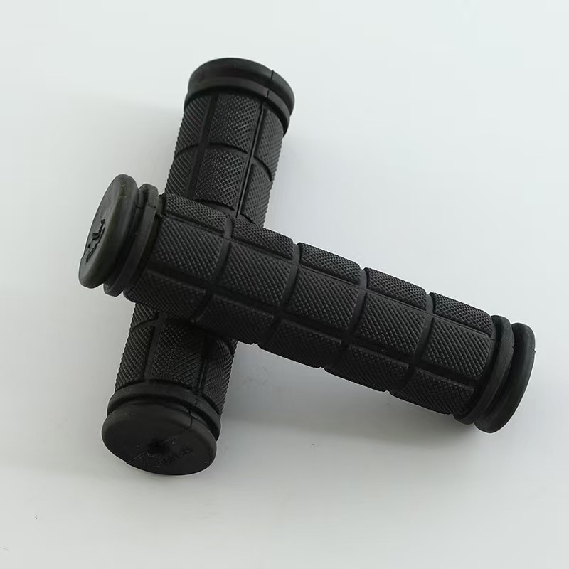 TEMU Set Of 2 Black Rubber Grips For Bicycles, Compatible With Types Including Bikes, Folding Bikes, And Tricycles