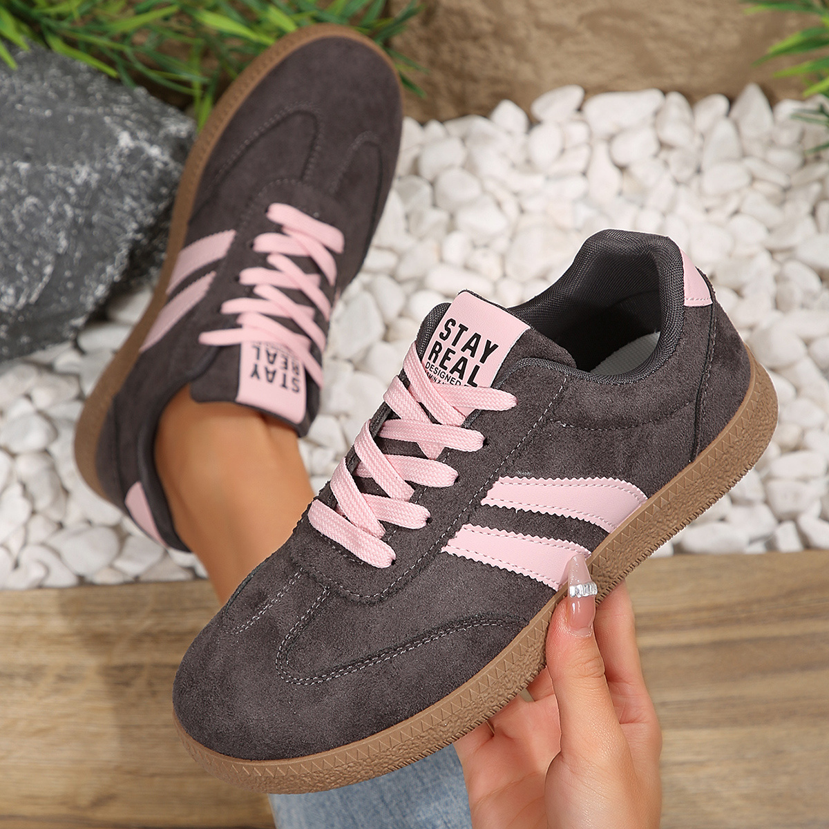 TEMU Women's Summer New Casual Fashion Versatile Soft Sole Solid Color Flat Leisure Sports Shoes, Women Shoes, Sneakers