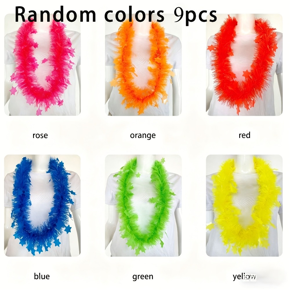 TEMU Set di 9 per feste che si illuminano al buio, ghirlande scintillanti a colori casuali, set di anelli per articoli per feste, decorazione per da